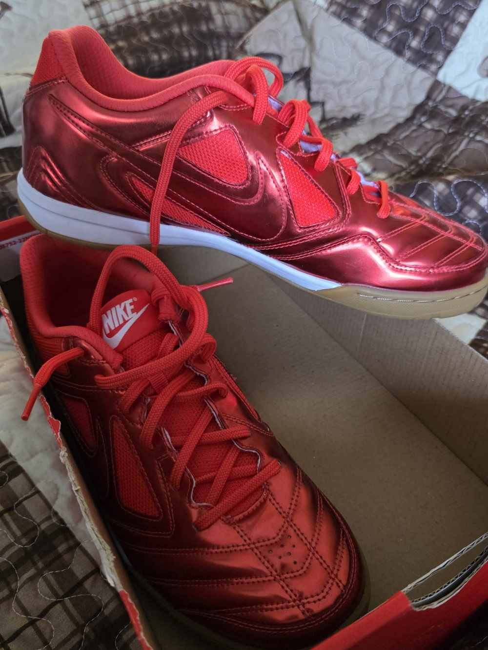 Nike Metallic Red Low-Top Sneakers with Gum Outsole